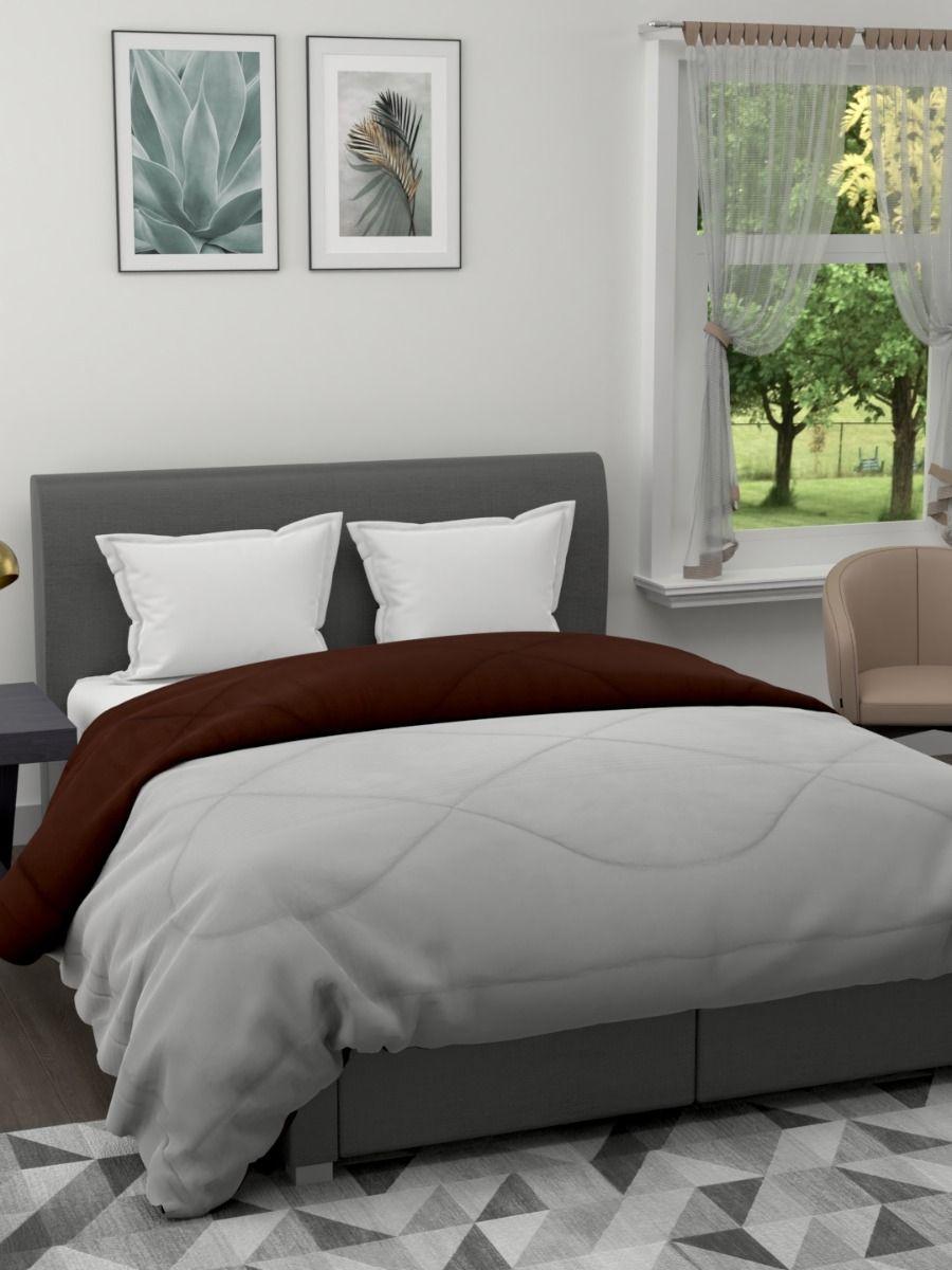 The Home Story Reversible King Size Comforter 220 GSM (Grey & Brown)