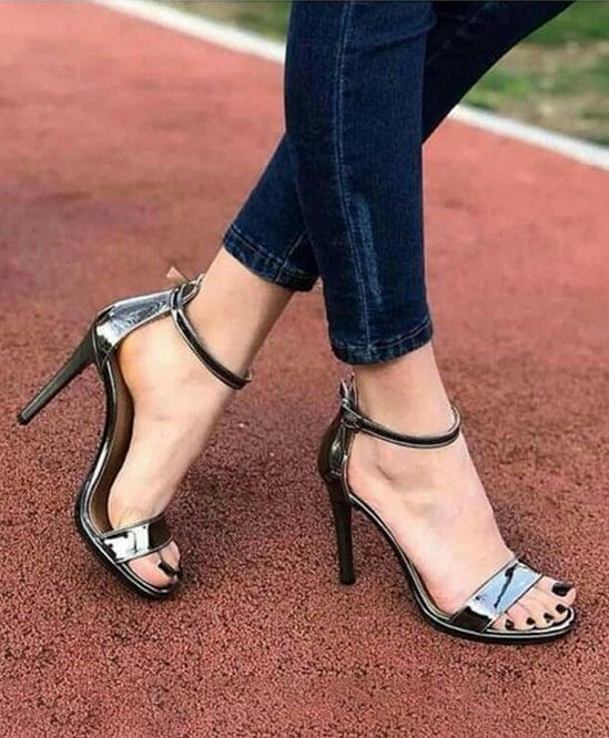 Jbarg Fancy  Silver shiny high heels