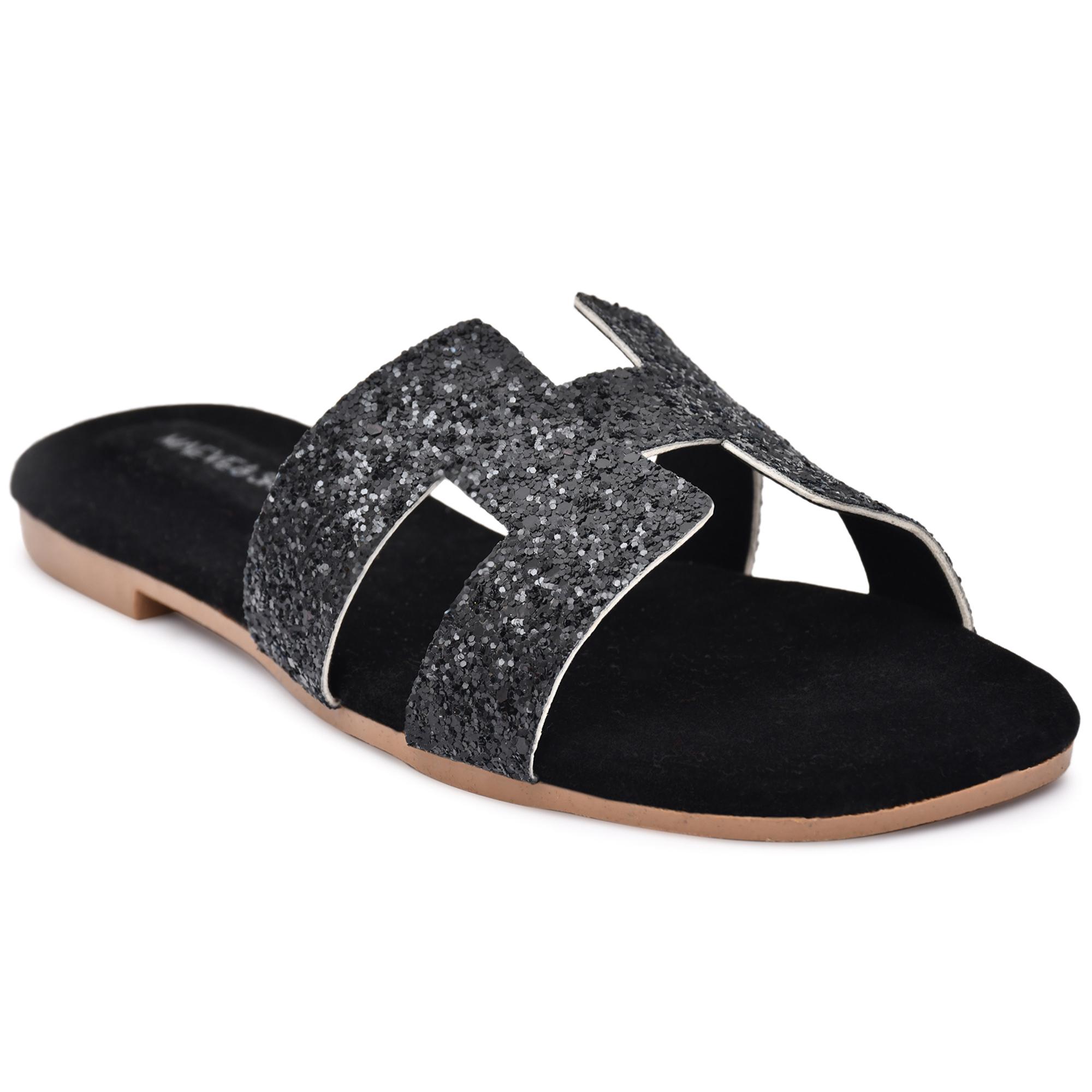 MAEVE AND SHELBY WOMEN BLACK STYLISH FLATS FOR OCCASION AND CASUAL WEAR