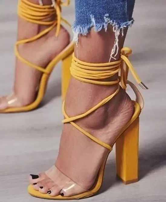 Jbarg Fancy  transparent lace up high heel 
