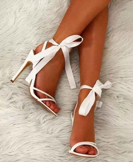 Jbarg Fancy  FnH white strap heel