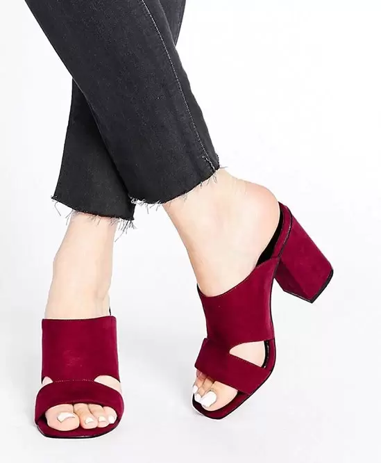 Jbarg Fancy  FNH fancy maroon block heel