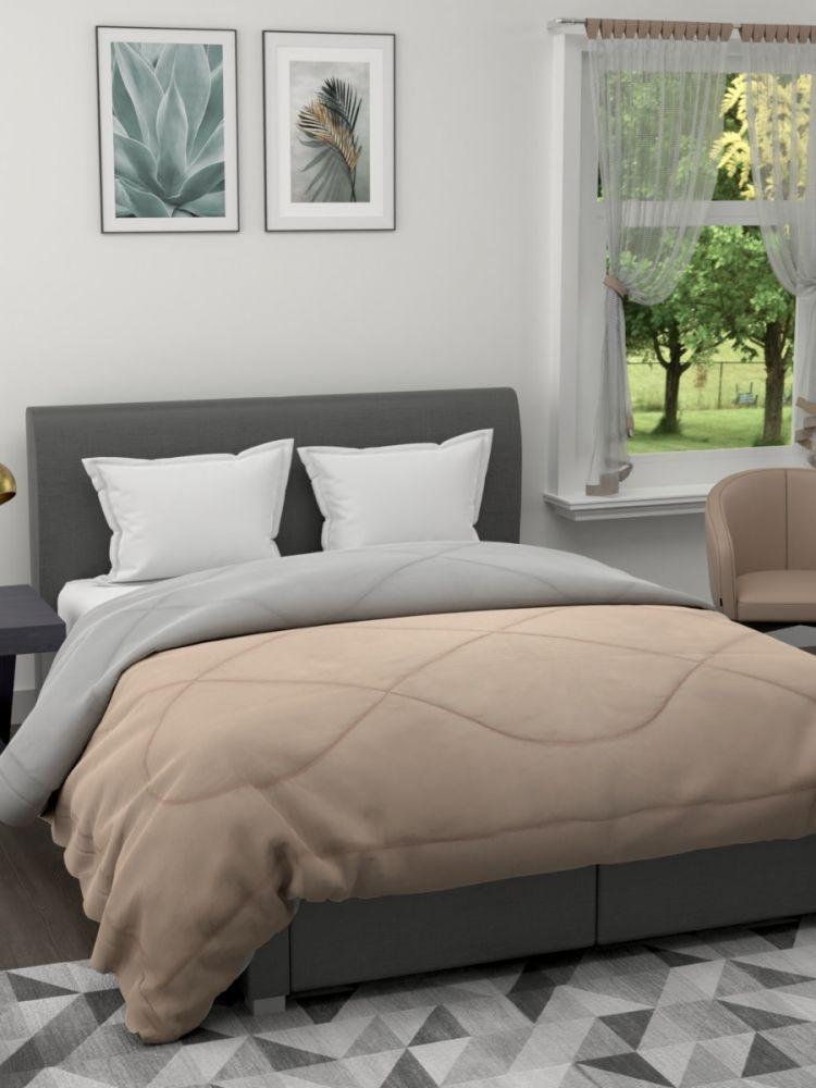 The Home Story Reversible King Size Comforter 90x100 Inches 220 GSM (Taupe &