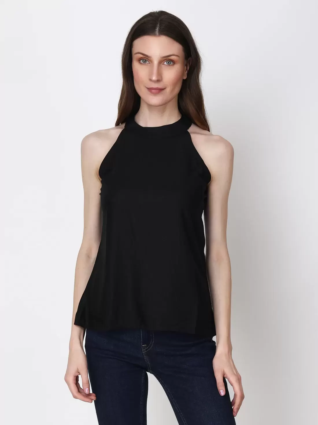 Solid Sleeveless Regular Party Wear Top