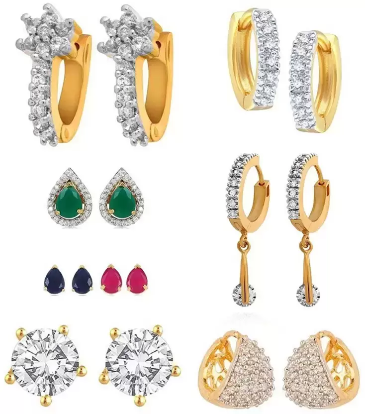 8 earring pair Diamond Alloy Earring Set