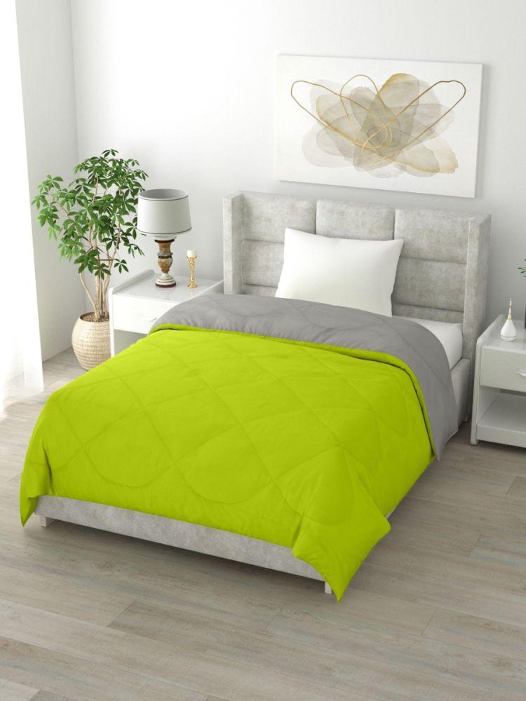 The Home Story Reversible Single Bed Comforter 200 GSM 60x90 Inches (Green & Grey)