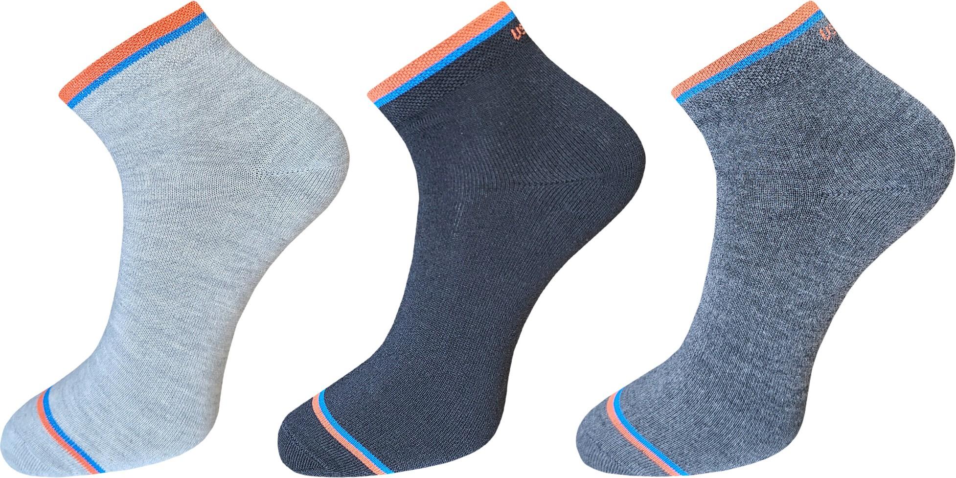 USOXO  Men Solid Ankle Length Pack of 3 Good Quality Socks