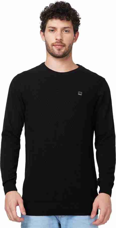 Spykar full sleeve round neck cotton sweater for men 