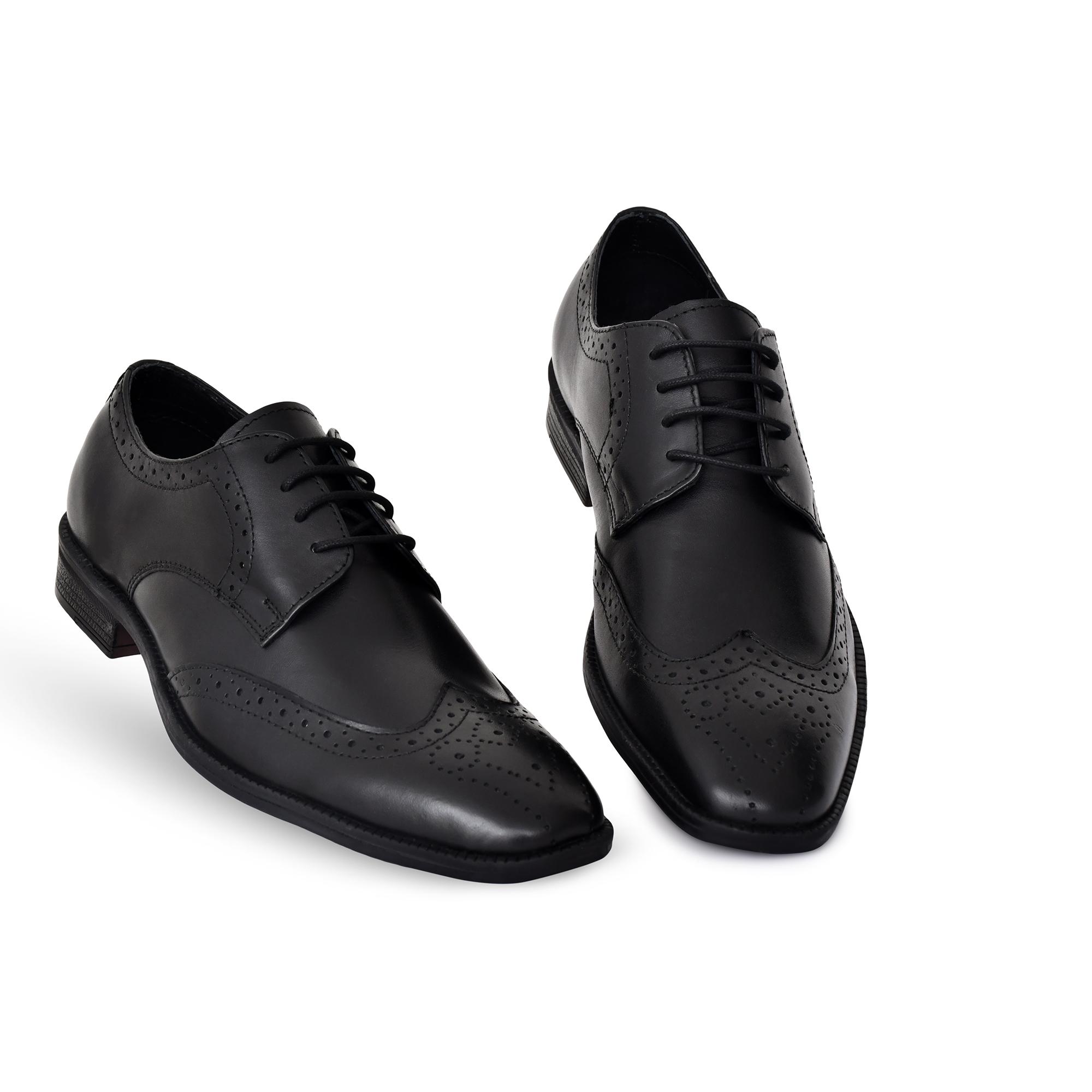 MAEVE & SHELBY Mens Geniune Stylish Leather Formal Black Brogue Classy Shoes 