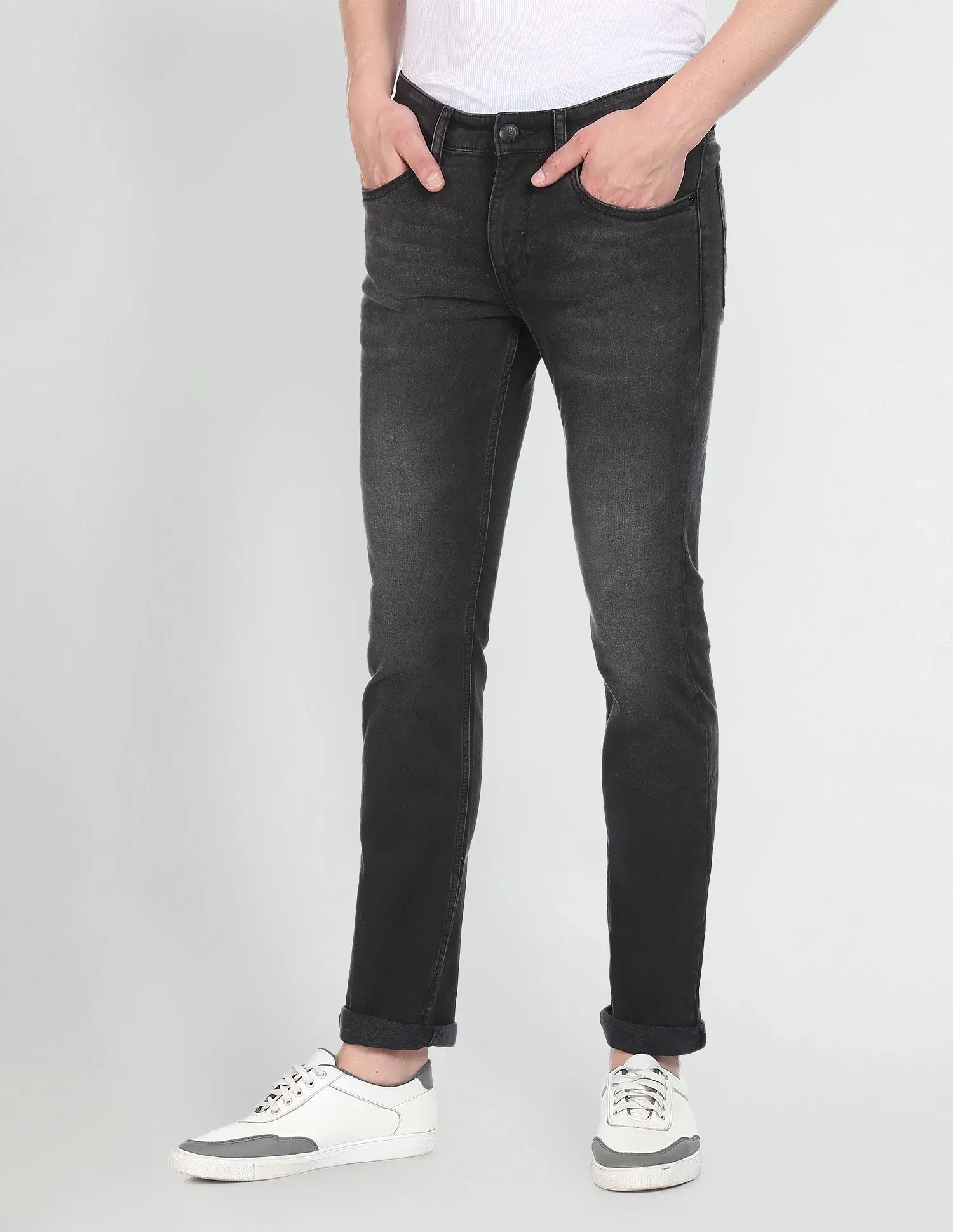 U.S. POLO ASSN. DENIM CO. Regallo Skinny Fit Stone Wash Jeans black