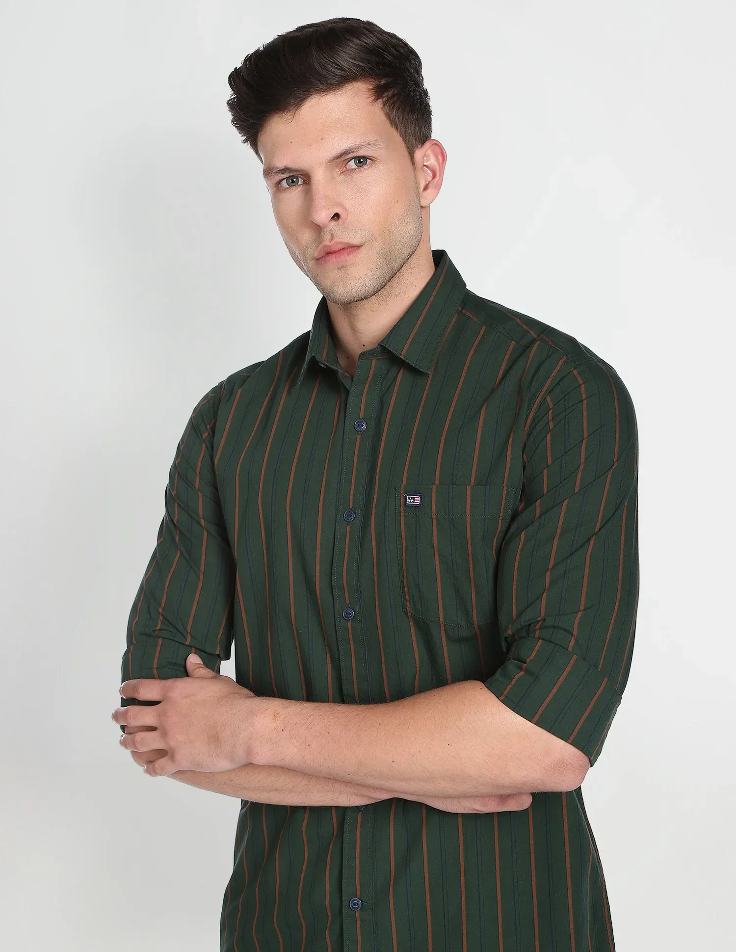 ARROW SPORTS Vertical Stripe Cotton Casual Shirt