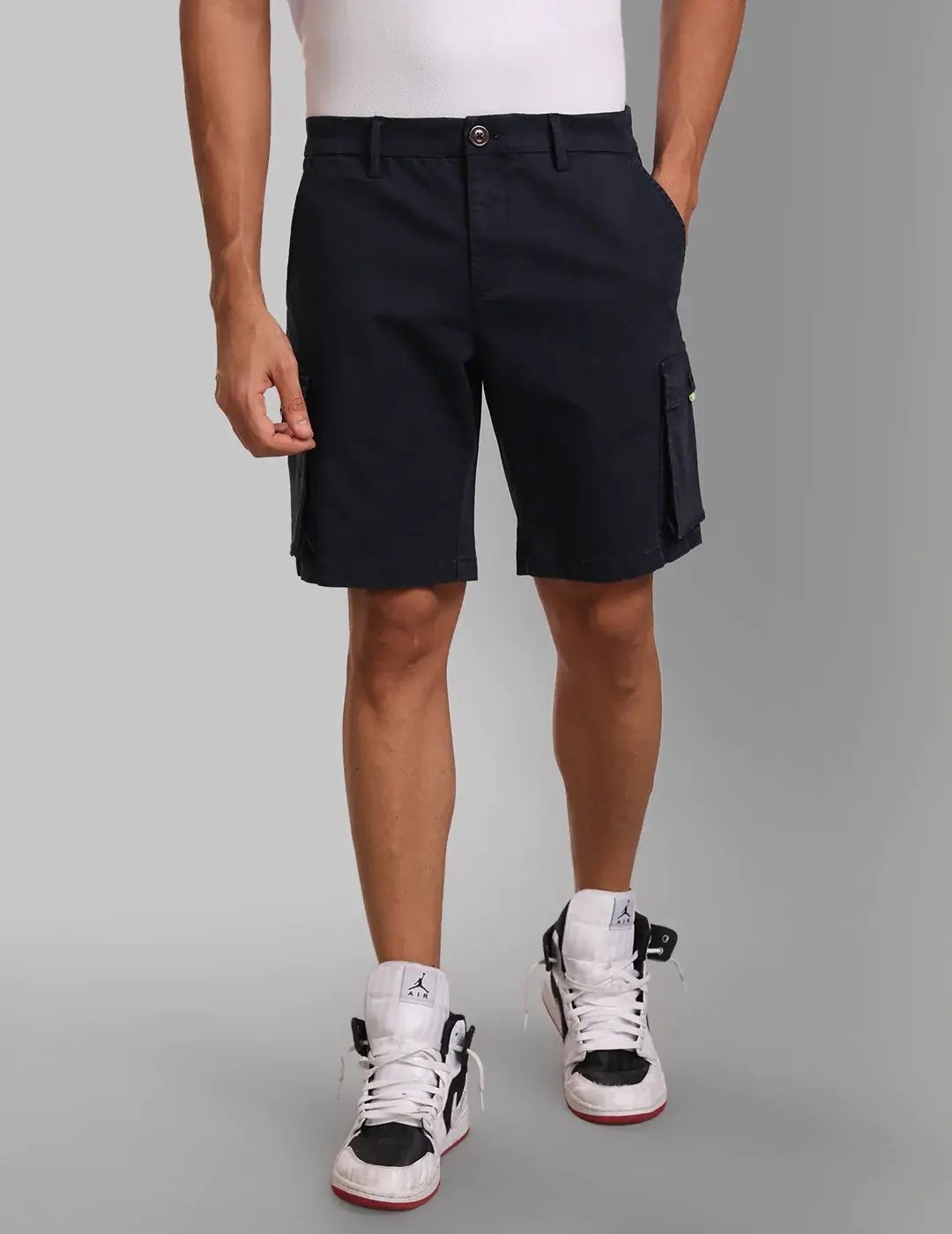 Kazo Cotton Stretch Utility Navy Shorts