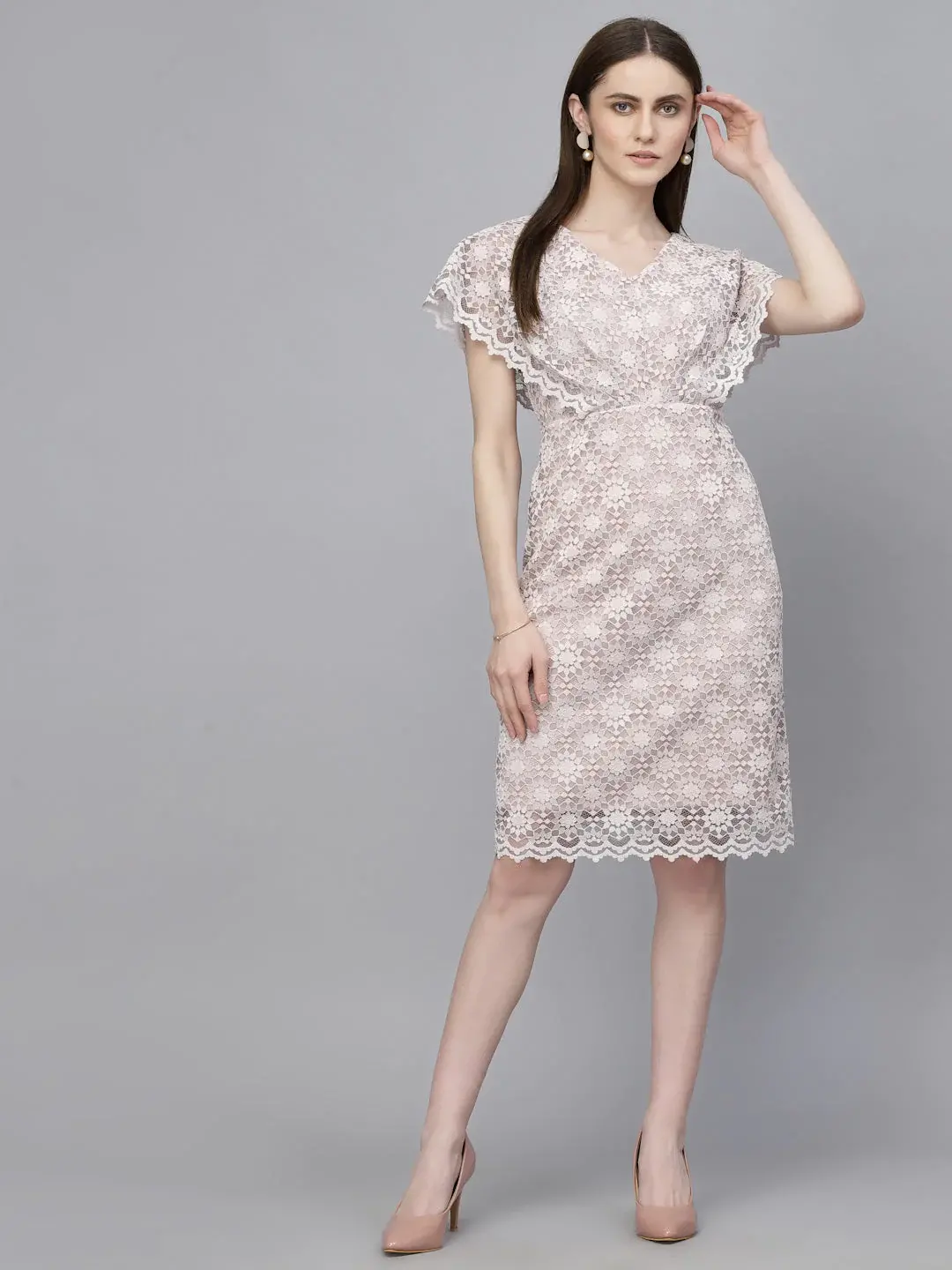 Gipsy Cream Net Fabric Dress