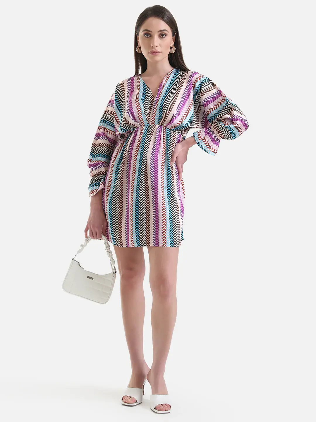 KAZO Loose Fit Mini Multicolour Dress
