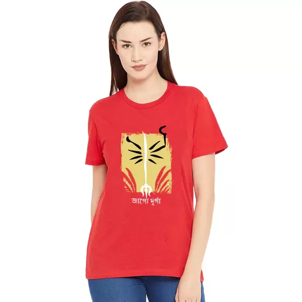 Jago Durga Printed Women RD T-Shirt