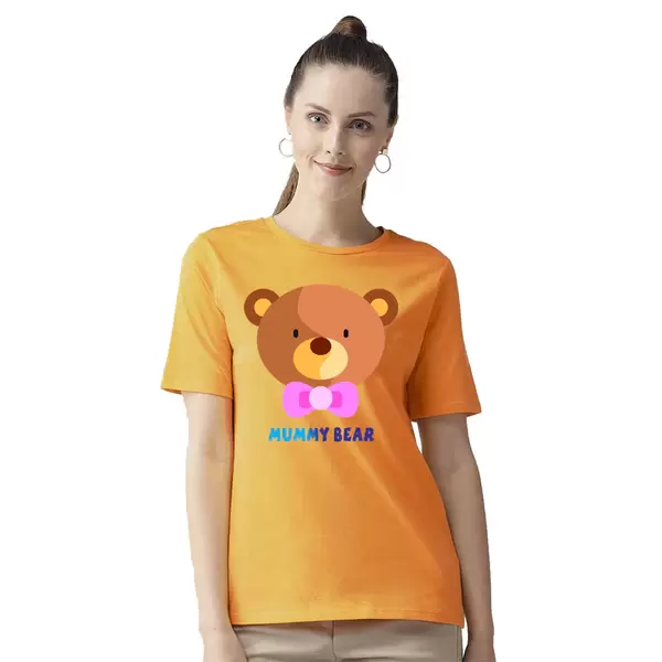 Mummy Bear Printed Women T-Shirt_MD