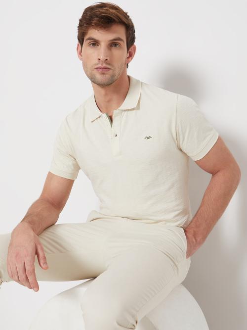 Textured Slim Fit Polo Tshirt For Men By Mufti