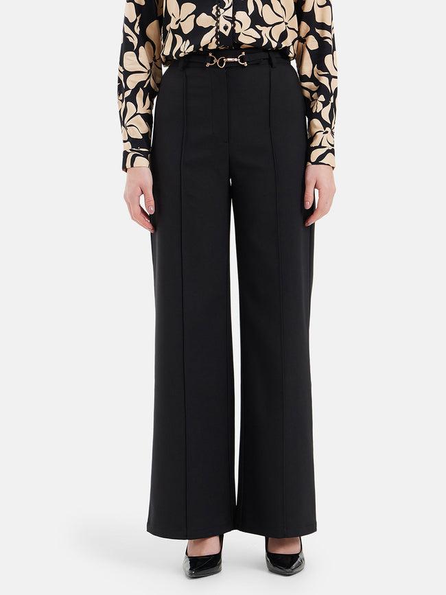 Amber Wide Leg Trousers With Belt For Women By Kazo