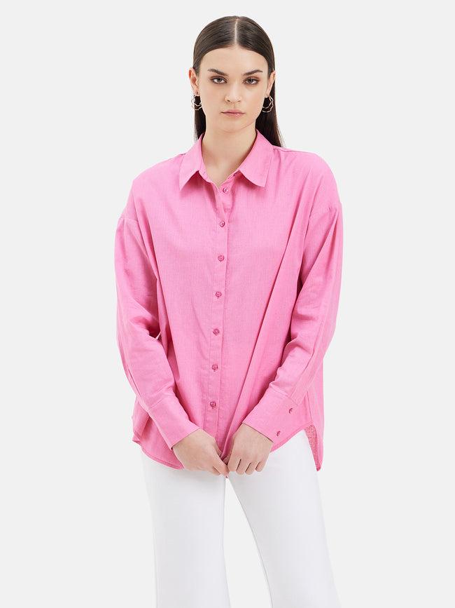 Linen Full Sleeves Shirt For Women By Kazo