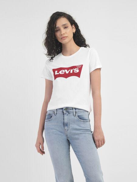 LEVI'S WOMEN'S LOGO WHITE CREW NECK T-SHIRT