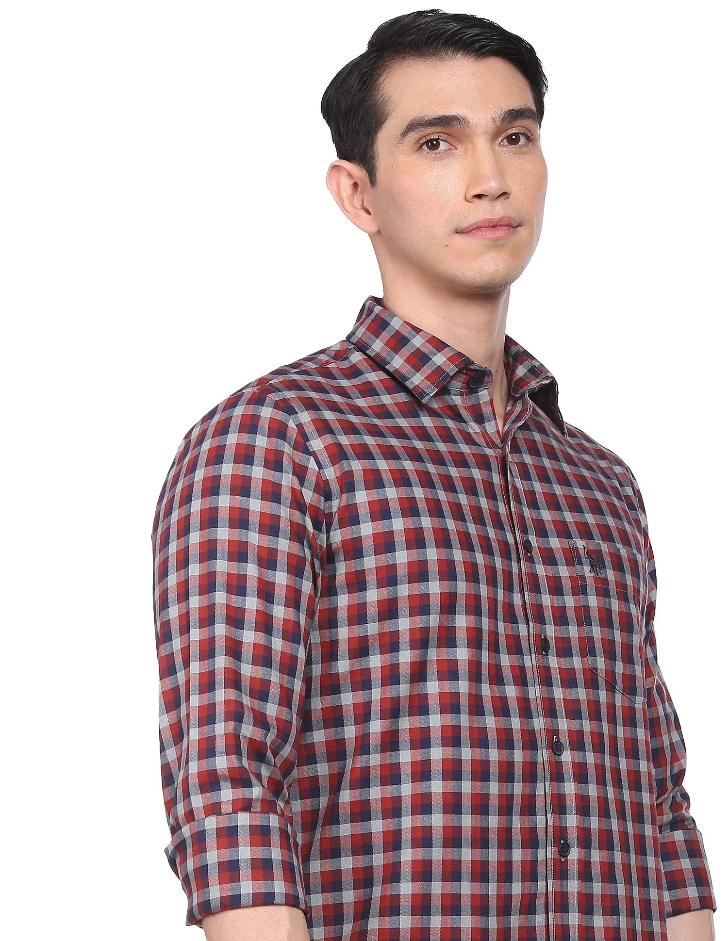 US Polo Checked Tailored Fit Casual Shirt