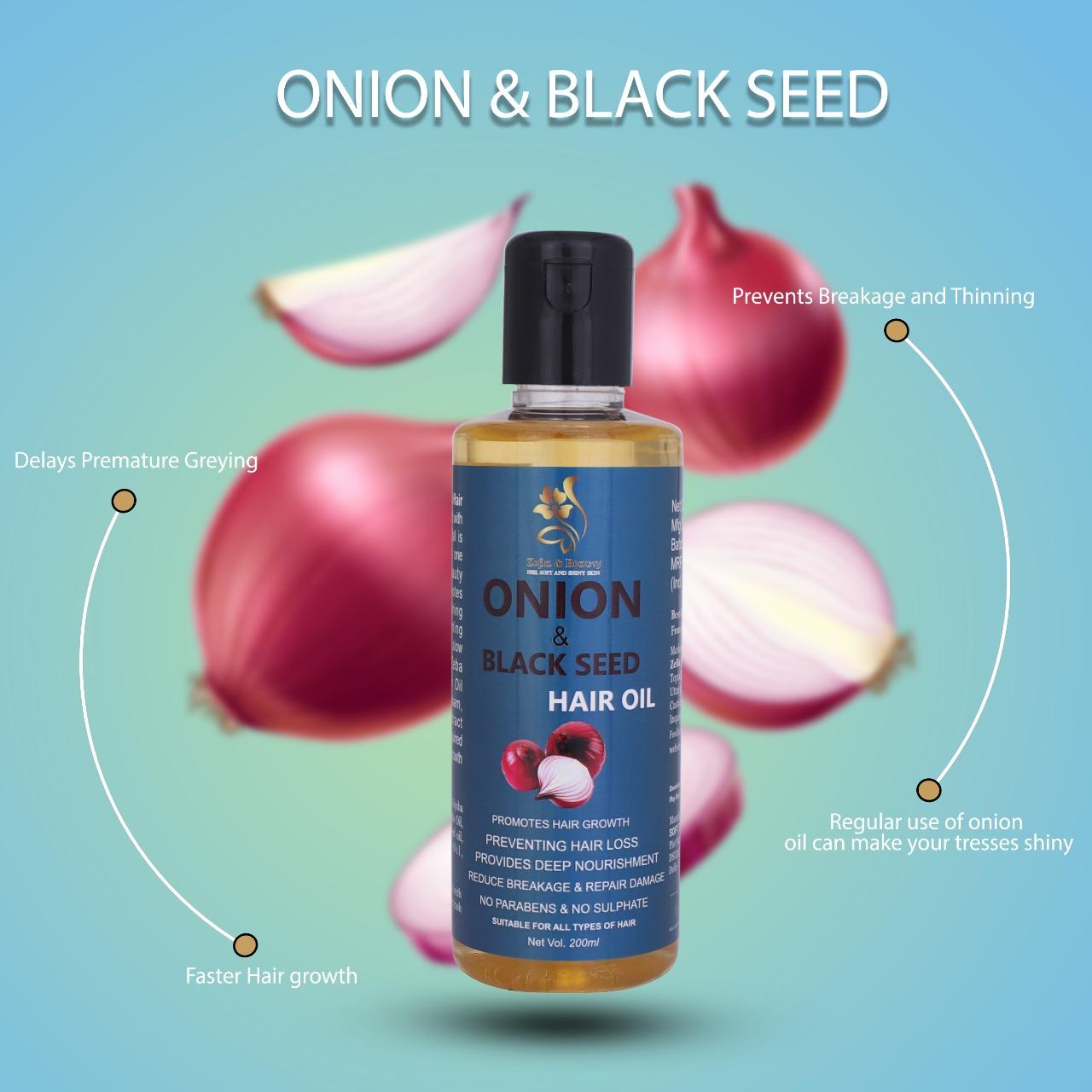 ZEAB & BEAUTY Onion & Black Seed Hair Oil Hair Growth 200 ML 