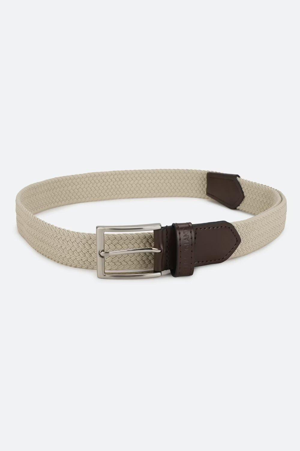 Peter England  Share Men Beige Textured Genuine Leather Belt 
