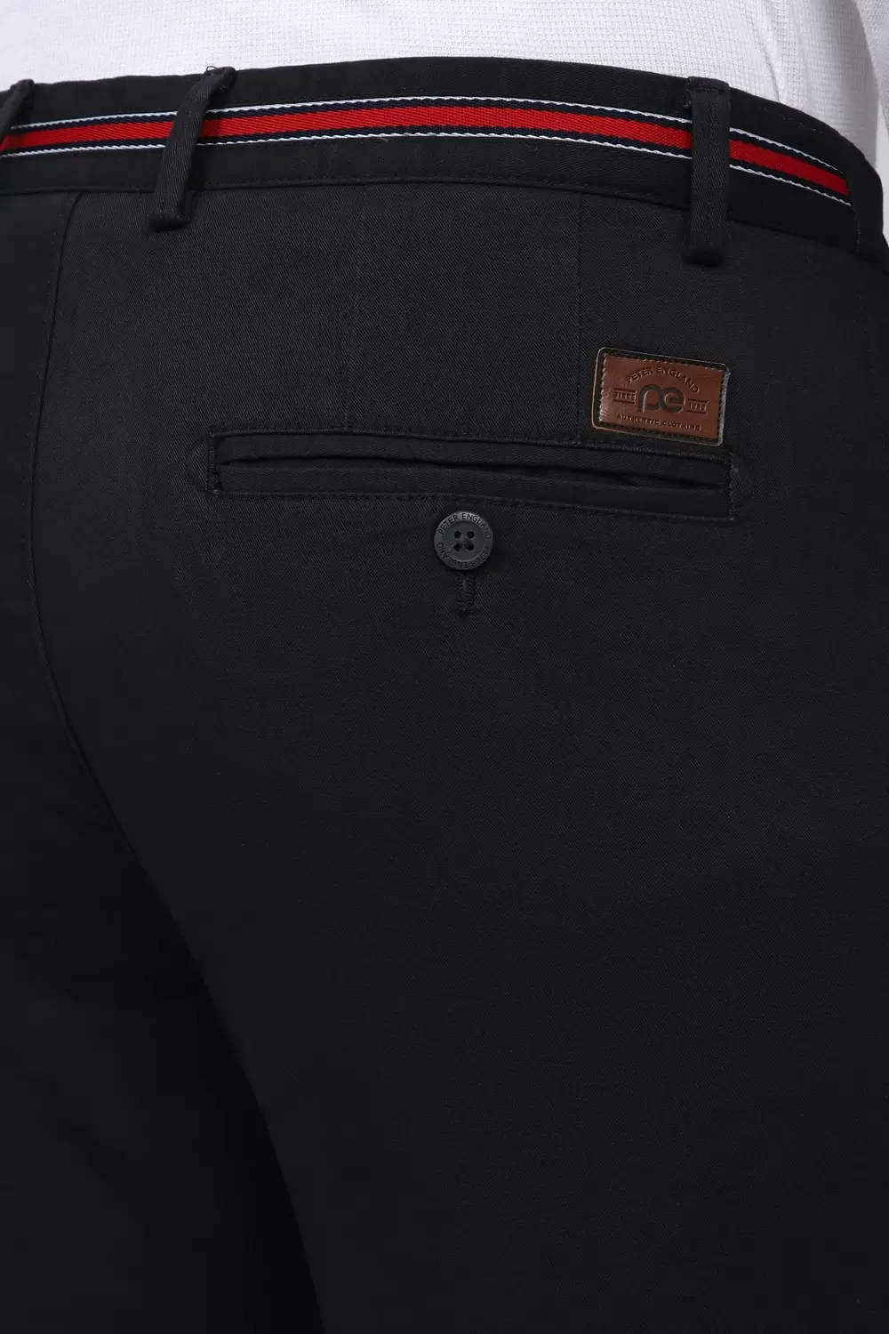 Buy Men Black Textured Regular Fit Casual Trousers Online - 209255 | Peter  England