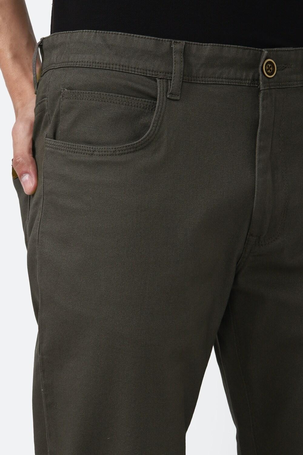 Buy Men Khaki Solid Slim Fit Casual Trousers Online  663556  Peter England