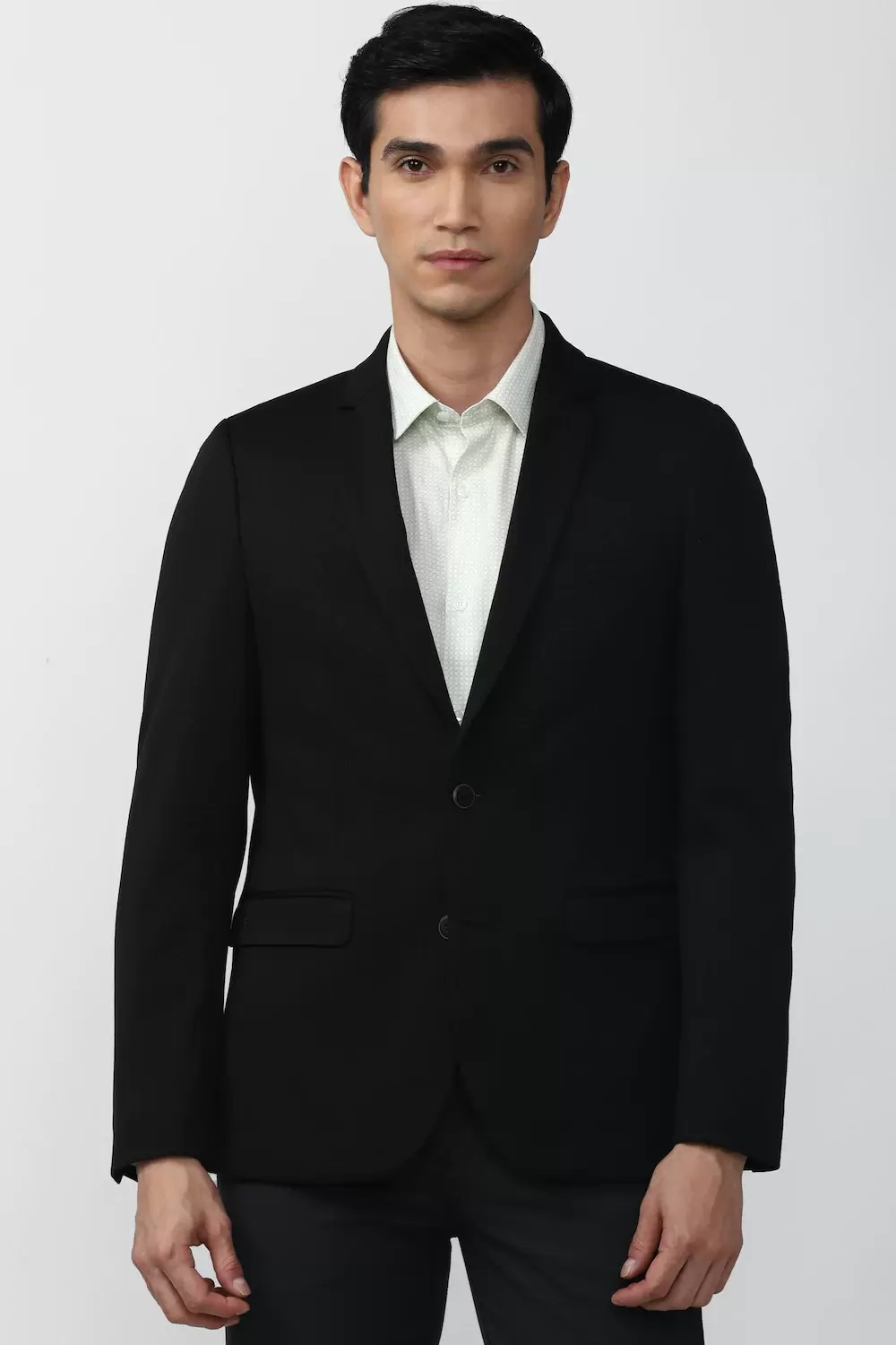 Peter England Men Black Solid Slim Fit Formal Blazer