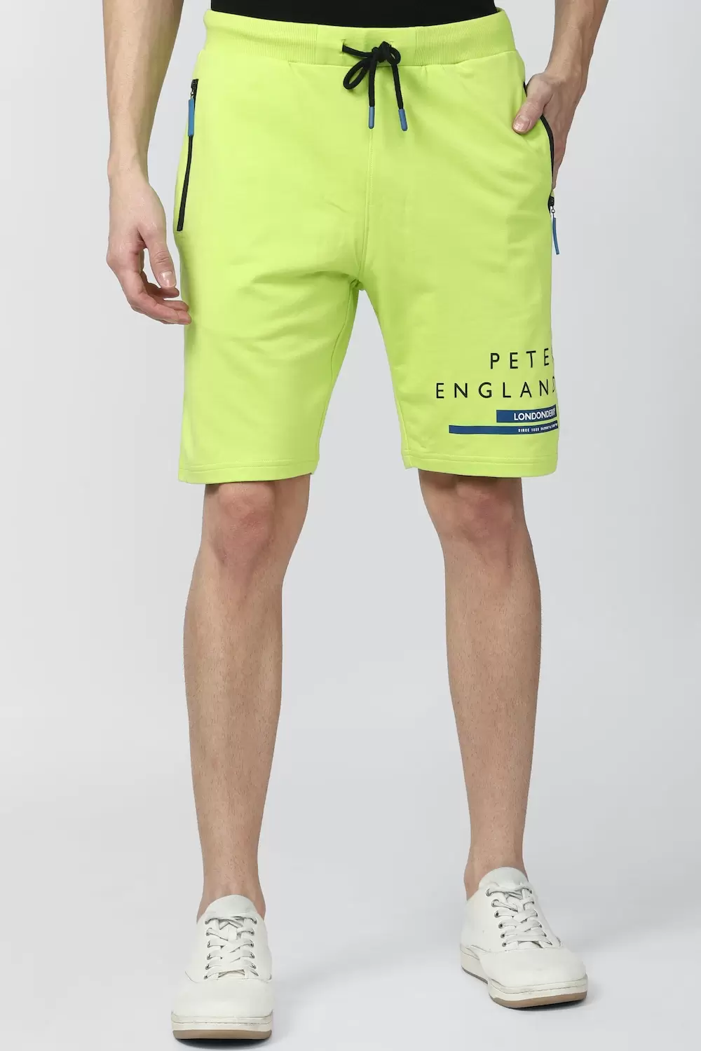 Peter England Men Green Solid Regular Fit Casual Shorts