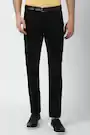 Peter England  Men Black Solid Slim Fit Casual Trousers