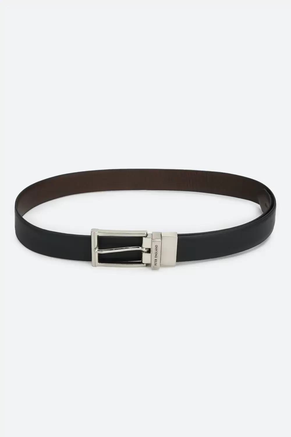 Peter England Men Black Solid Genuine Leather Belt