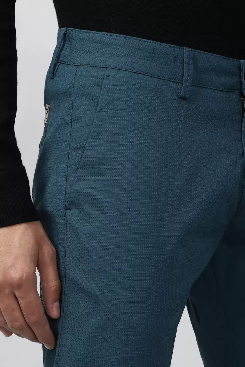 Buy Men Blue Solid Slim Fit Formal Trousers Online - 760118 | Peter England