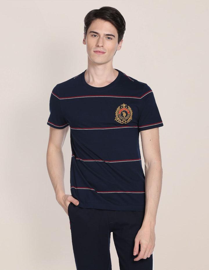 Signature Stripe Cotton T Shirt For Men