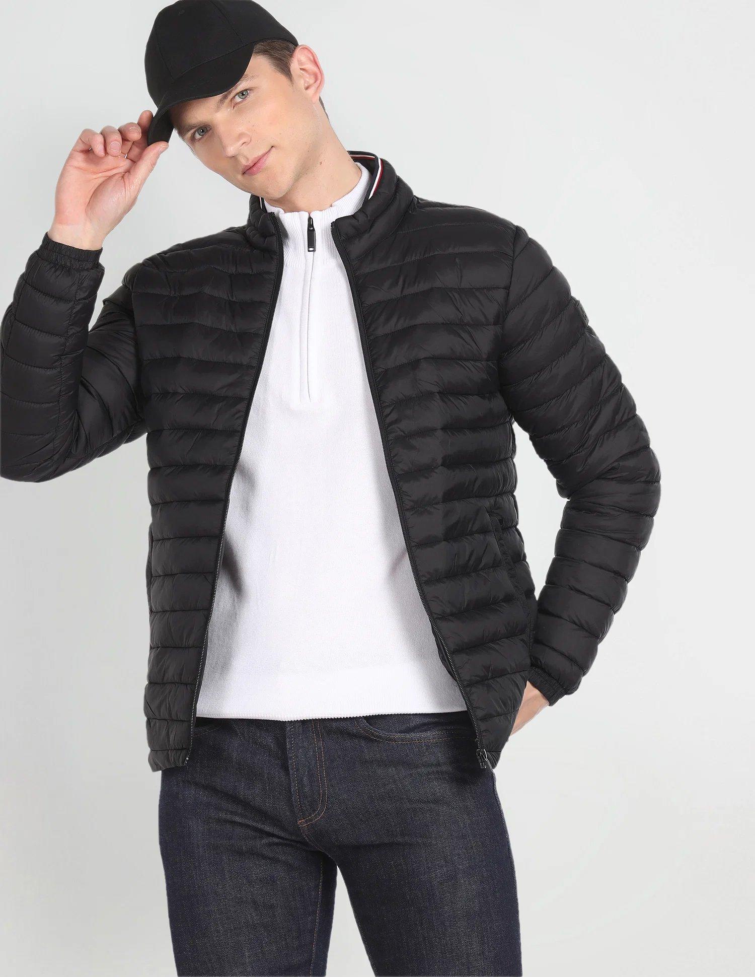 Stand Collar Self Packable Quilted Jacket