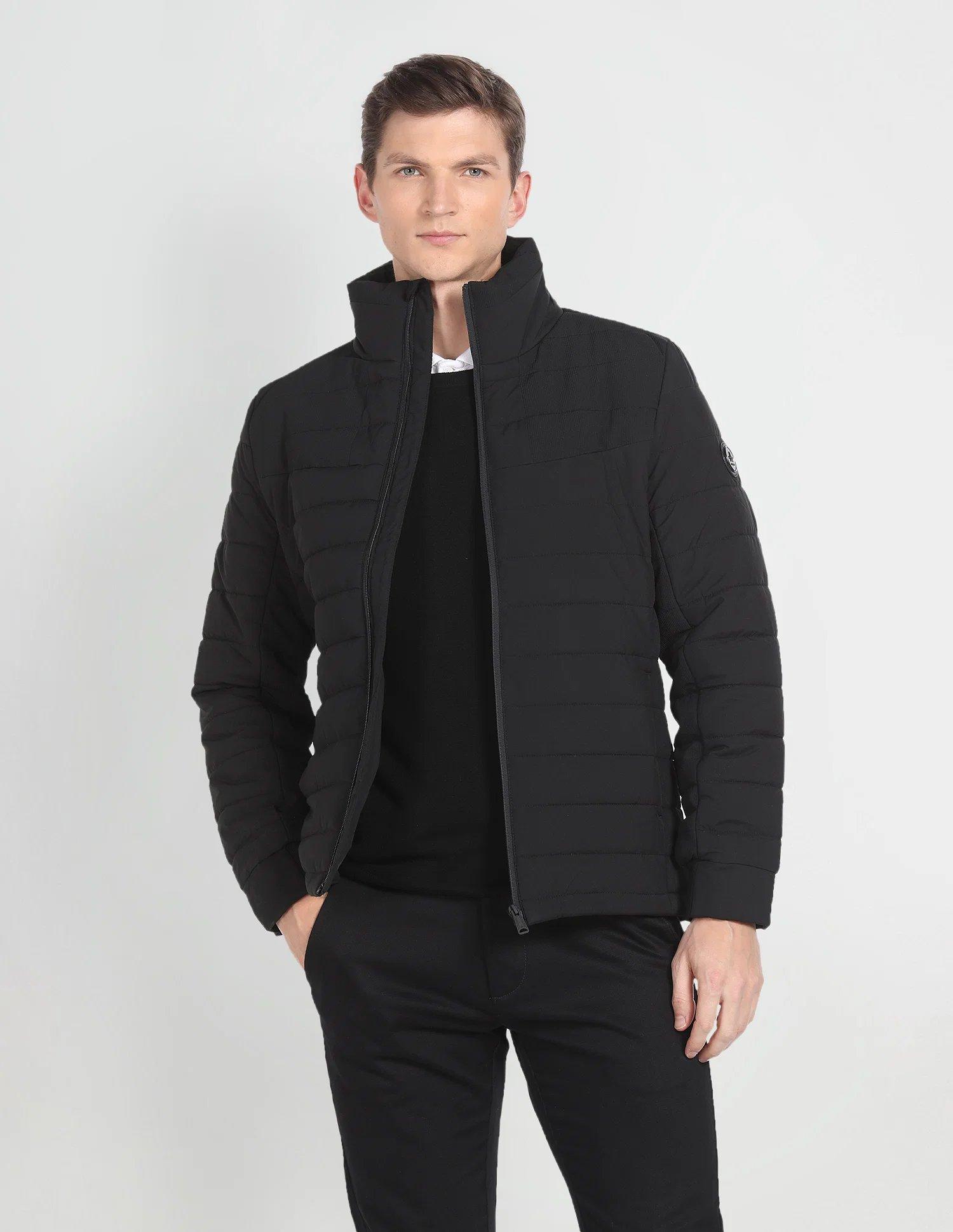 High Neck Solid Puffer Jacket