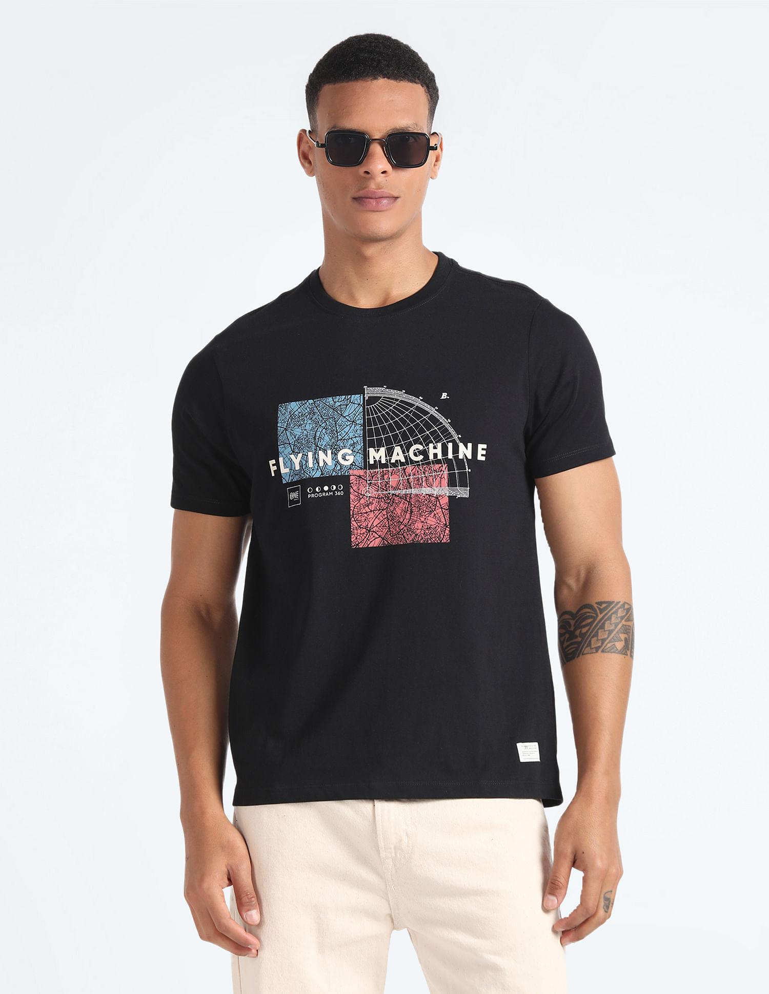 Brand Print Cotton TShirt For Men By Flying Machine