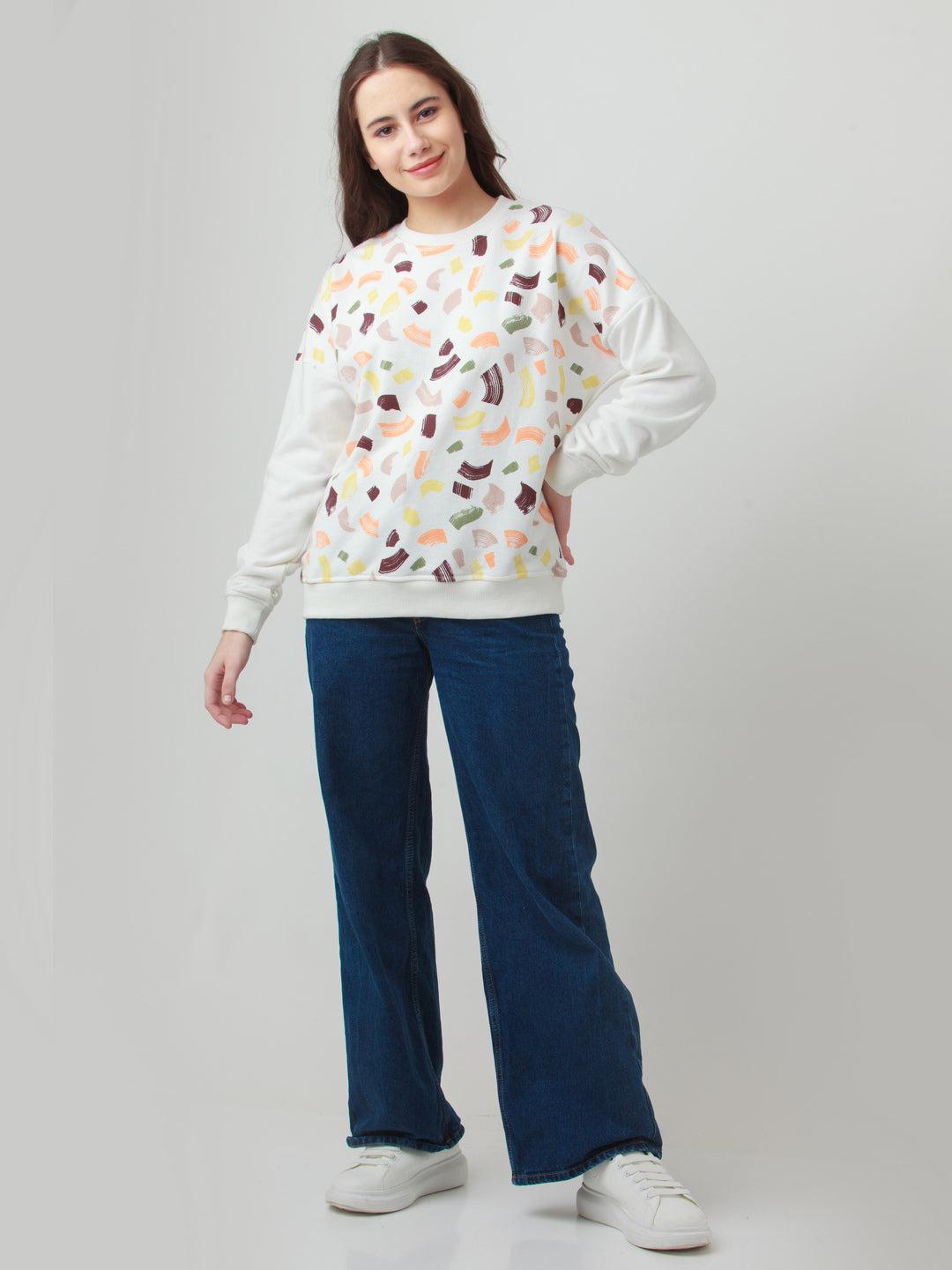 Multicolor Printed Sweatshirt For Women By Zink London 