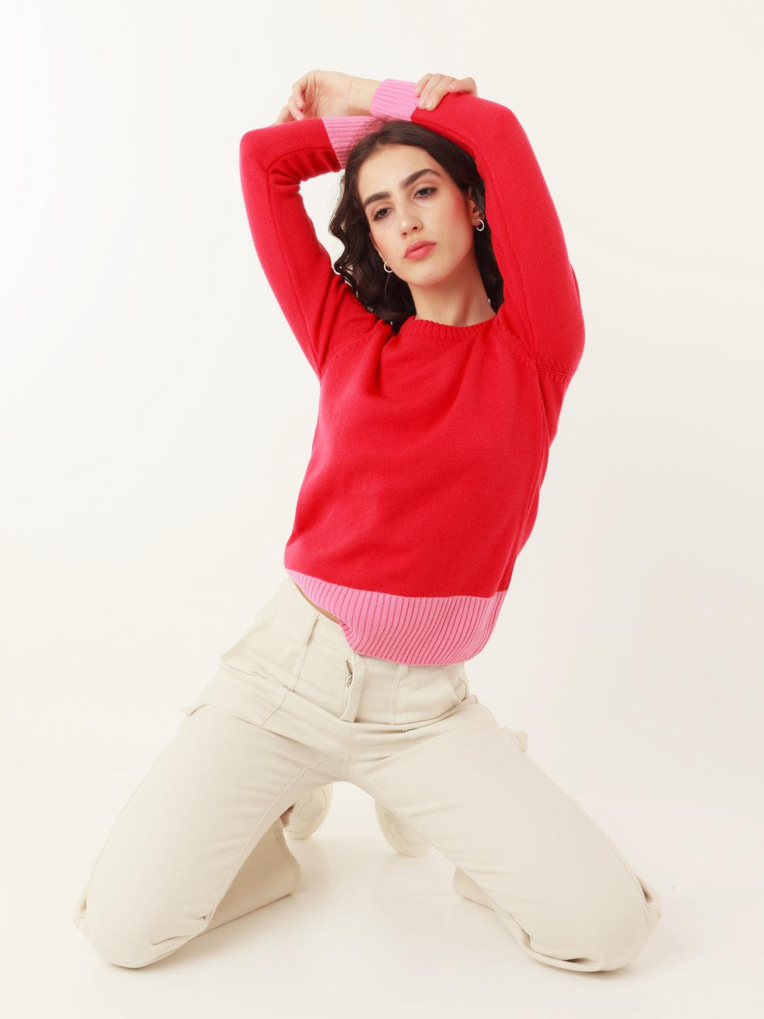 Multicolored Solid Sweater For Women By Zink London