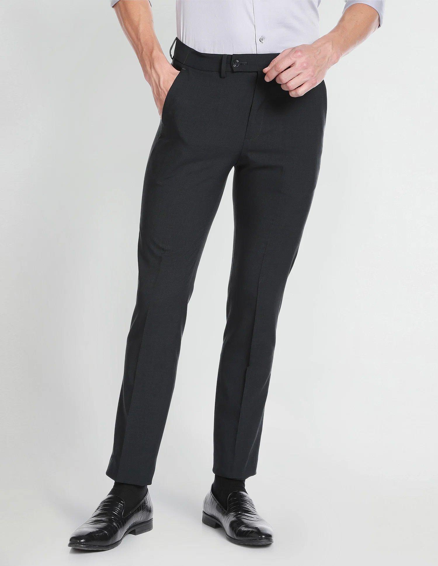 Micro Check Polyester Formal Trousers