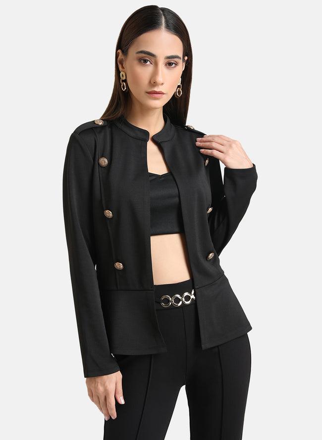Button Detailed Jacket For Women By kazo