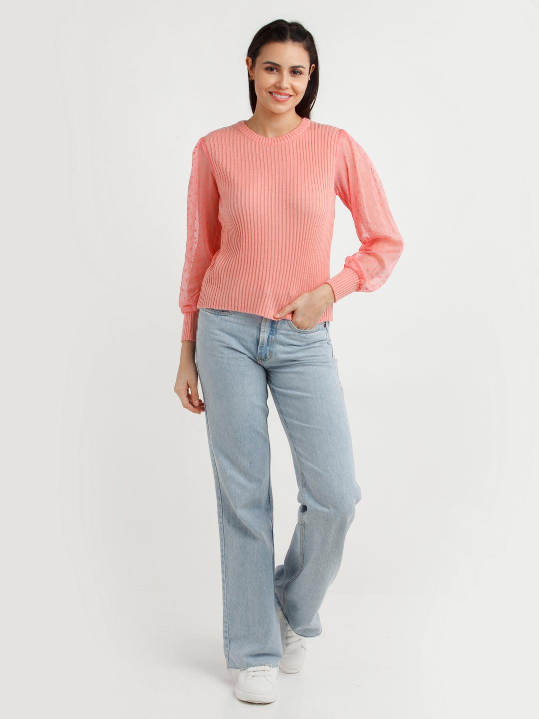 Coral Solid Sweater For Women By Zink London
