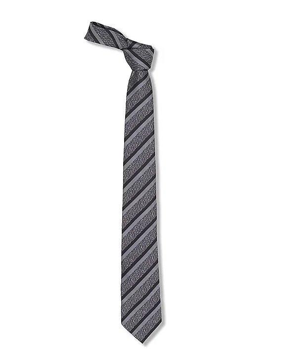 Men Dark Grey Patterned Tie