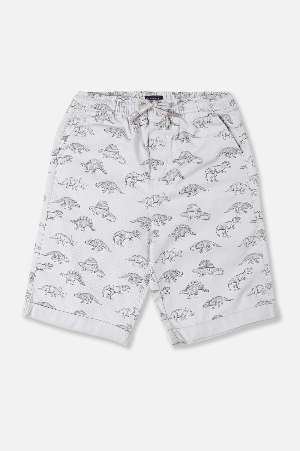 Boys Grey Regular Fit Print Shorts