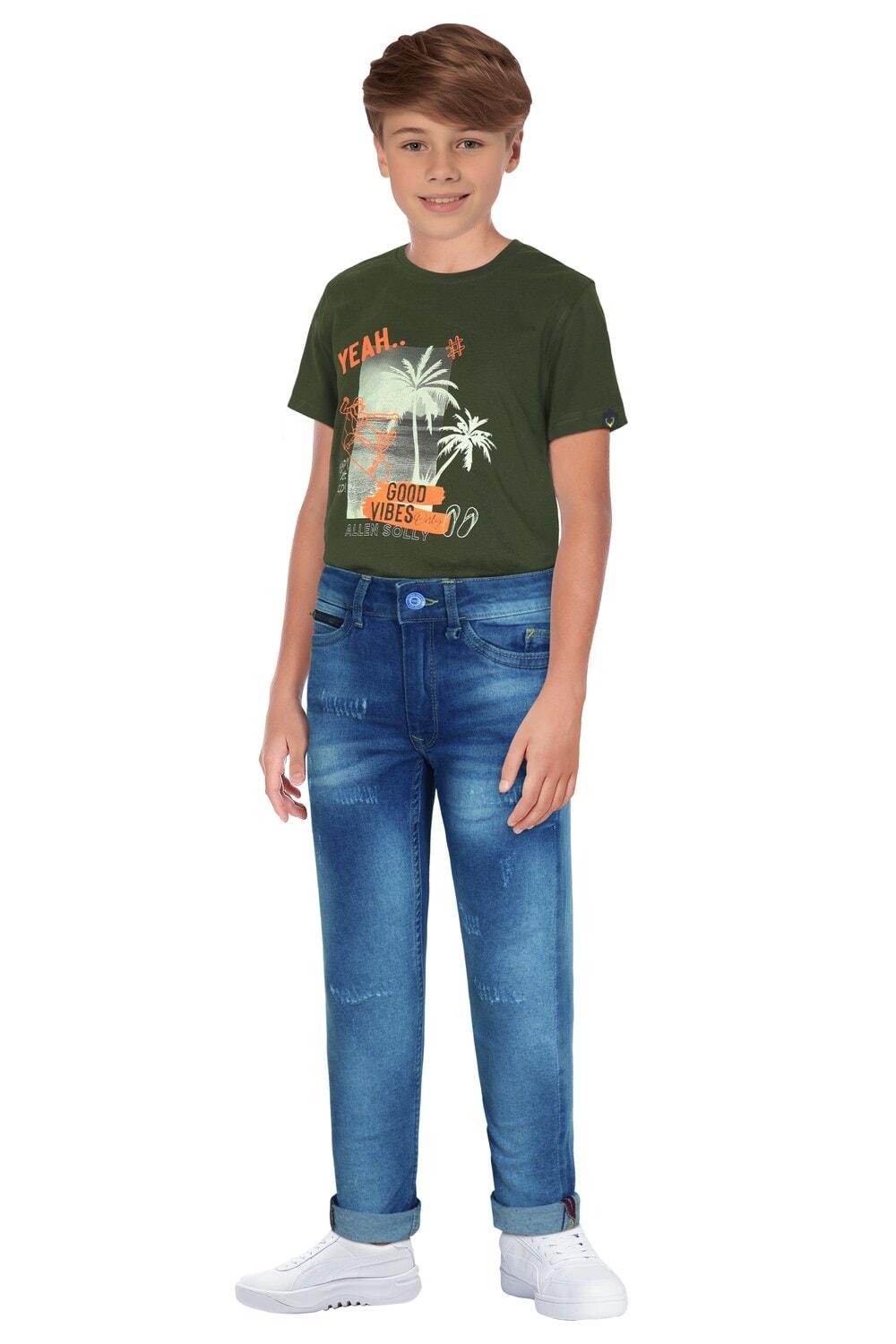 Blue Skinny Fit Jeans For Boys By Allen Solly