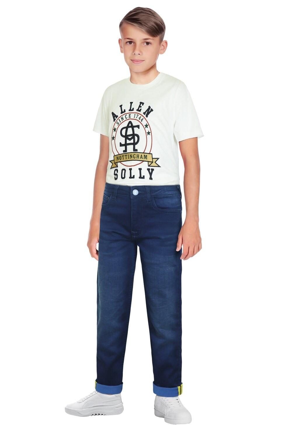Boys Navy Slim Fit Jeans By Allen Solly 
