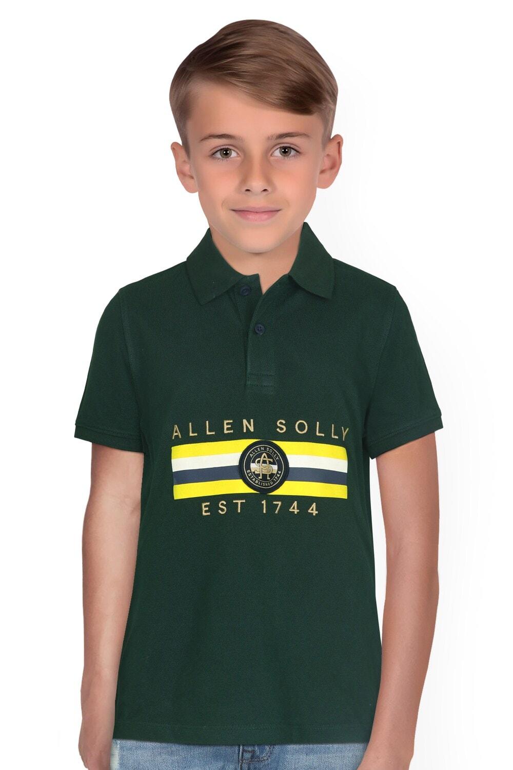 Allen Solly Boys Green Regular Fit Print Polo Neck TShirt