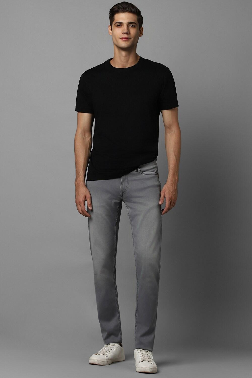 Men Grey Skinny Fit Mid Wash Jeans By Allen Solly