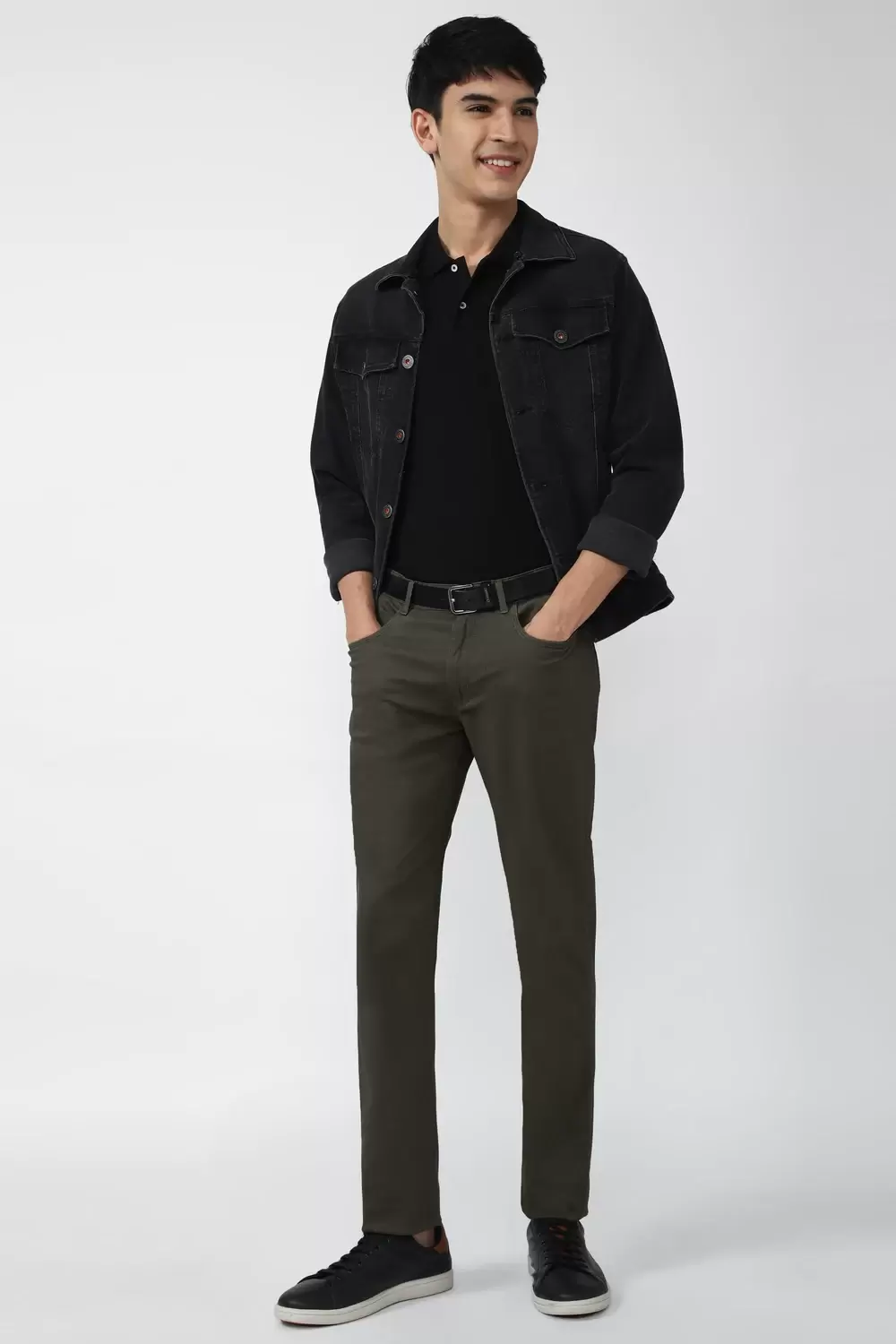 Buy Men Blue Check Slim Fit Formal Trousers Online - 673581 | Peter England